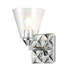 Alpha 1 Light Wall Sconce With Glass in Polished Chrome