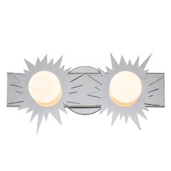 Soleil 2 Light Bath Vanity Silver Star In Polished Chrome