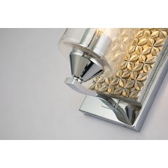 Arcadia 1 Light Wall Sconce in Polished Chrome and Silver