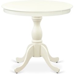 Antique Modern Kitchen Table - Round Dining Table Top with Pedestal Base, 36x36 Inch