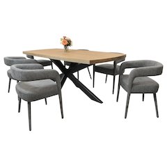 Logan 82" Dining Table with 3 sets of Galway Grey Side Chairs