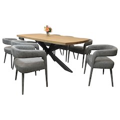 Logan 82" Dining Table with 4 sets of Galway Grey Side Chairs