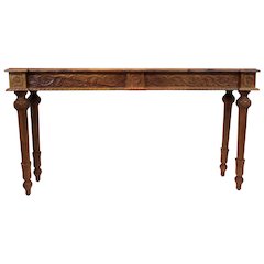 Tigard Console in Walnut with Handcarved Detailing