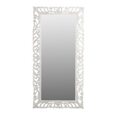 Margo Mirror in Distressed White Finished Handcarved Solid Wood