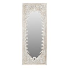 Kiara Mirror in Distressed White Finished Handcarved Solid Wood