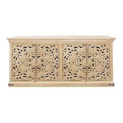 Carter Flores 4-Door Sideboard in Distressed White