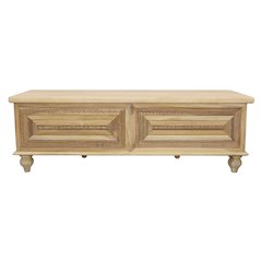 Noelle 55" Storage Bench in Distressed White on Teak Wood