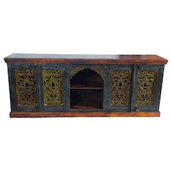 Arvada 4 Carved Doors, Plasma or Buffet in Brown