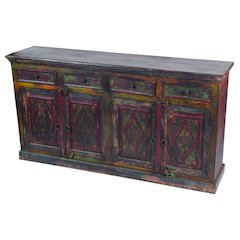 Arvada 4 Carved Doors, 4 Drawer Buffet in Brown