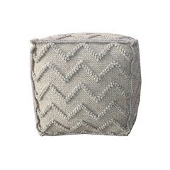 Contemporary Garnet Pouf in Stone