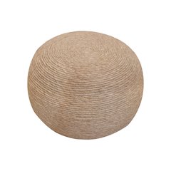 Modern Ellis Pouf in Beige Wool