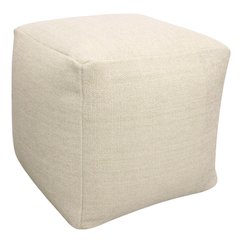 Remi Wool Pouf in Ivory