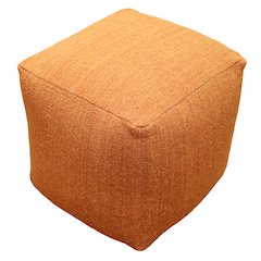 Remi Wool Pouf in Orange