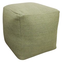Remi Wool Pouf in Sage Green