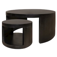 Molly Cocktail Table 2-Piece Set in Natural Black