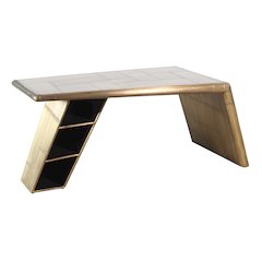 Pilot 3-Shelf Writing Desk in Brass