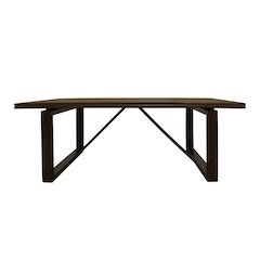 Scott Dining Table in Solid Birch Wood with Antique Brown Finish