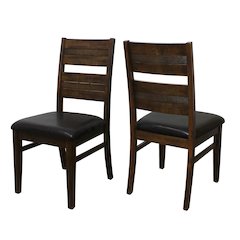 Dale Upholstered Side Chair in Antique Brown 2-Piece Set