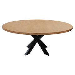 Logan 72" Round Dining Table In Natural Finish