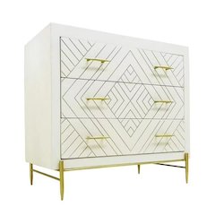 Perez 3-Drawer Chest in White