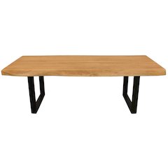 Sycamore Rustic Solid Wood 55" Coffee Table With Live Edge In A Natural Finish