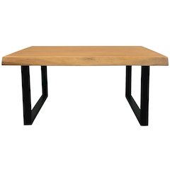 Sycamore Solid Wood Live Edge Square Coffee Table in Natural