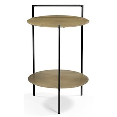 Benji Iron Side Table in Textured Brass