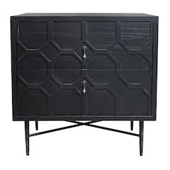 Samara 2-Drawer Small Nightstand - Black