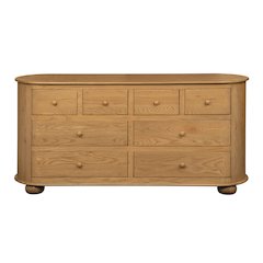 Astrid 8 - Drawer Dresser In Solid Oak Wood