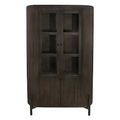 Odin 4-Door Glass Cabinet in Charred Ember