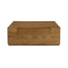 Flagstaff Square Cocktail Table in Spice Tan with 2-Drawers