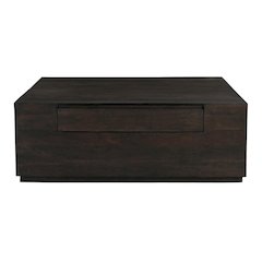 Flagstaff 48" Square Cocktail Table in Barista Brown with 2-Drawers