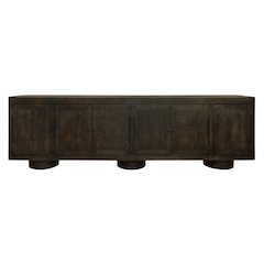 Sullivan Solid Wood 6-Door Sideboard in Dark Brown Finish