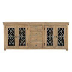 Hearst 4-Door 4-Drawer Sideboard in Distressed Natural