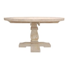 Benedict 58" Round Dining Table in White Wash