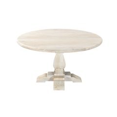 Benedict 55" Round Dining Table - White Wash