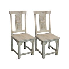 Farmhouse Benedict Dining Chair 2-Piece Set in White Wash