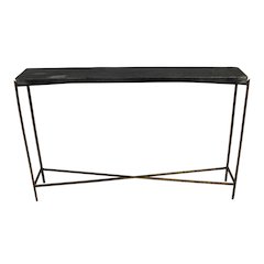 Large Kirby Console Table, Old Gold/Black