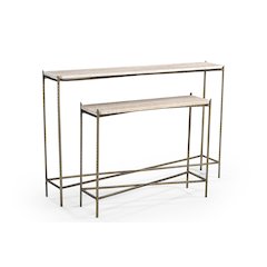 Asher 48" Console Table with Travertine Top