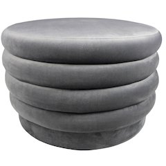 Thor Large Round Ottoman in Storm