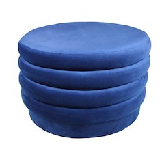 Thor Large Round Ottoman in Deep Ocean