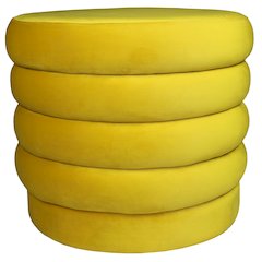 Thor Round Ottoman in Daffodil