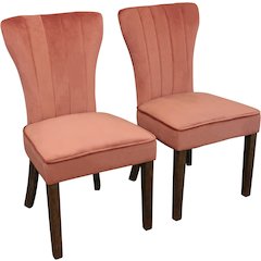 Transitional Inwood Side Chair In Blush Velvet 2-Piece Set