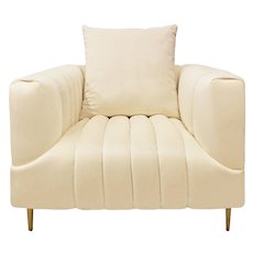 Ruth Lounge Chair in Ivory with 1 Toss Pillow