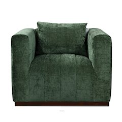 Mid-Century Modern Upton Lounge Chair in Cypress Green with 1 Toss Pillow