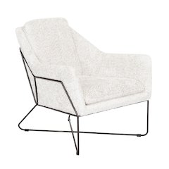 Emilia Lounge Chair in Ivory Boucle Fabric