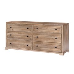 Carmenita 6-Drawer Dresser in Rustic Light Brown
