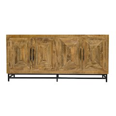 Stanton 4 Door Mango Wood Sideboard on an Iron Base