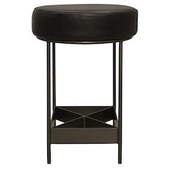 Emmett Counter Stool in Antique Black Leather