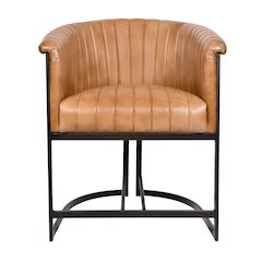 Wilbur Genuine Leather Dining Chair in Caramel